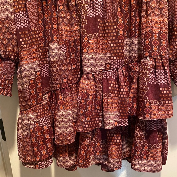 🎉BCBG Paris Women's Tiered Mini Dress w/ Long Balloon Sleeves, Size M SOLD OUT - Picture 7 of 11